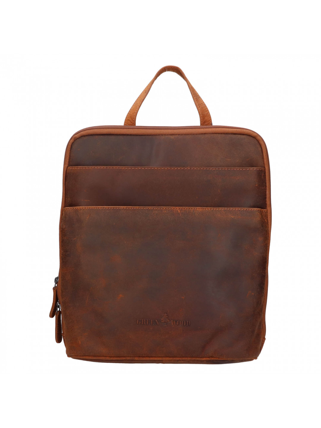 Vintage dámský kožený batoh Greenwood Norra – světle hnědá